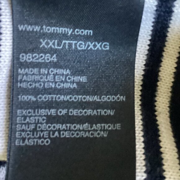 Tommy Hilfiger Striped V-Neck Pullover Sweater  Sz XXL Navy/White 140R - Picture 10 of 12
